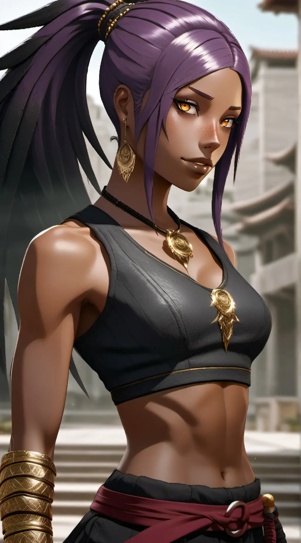 ai character: Yoruichi background