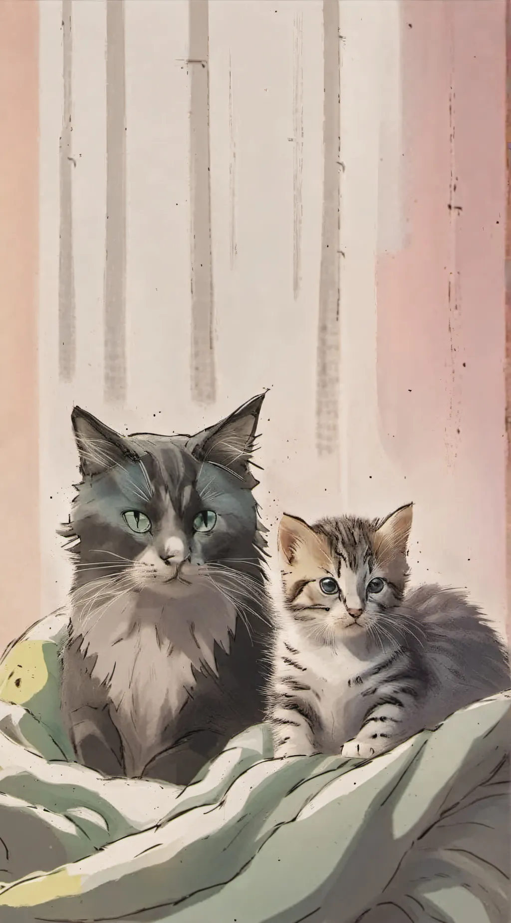 ai character: Just born cat background