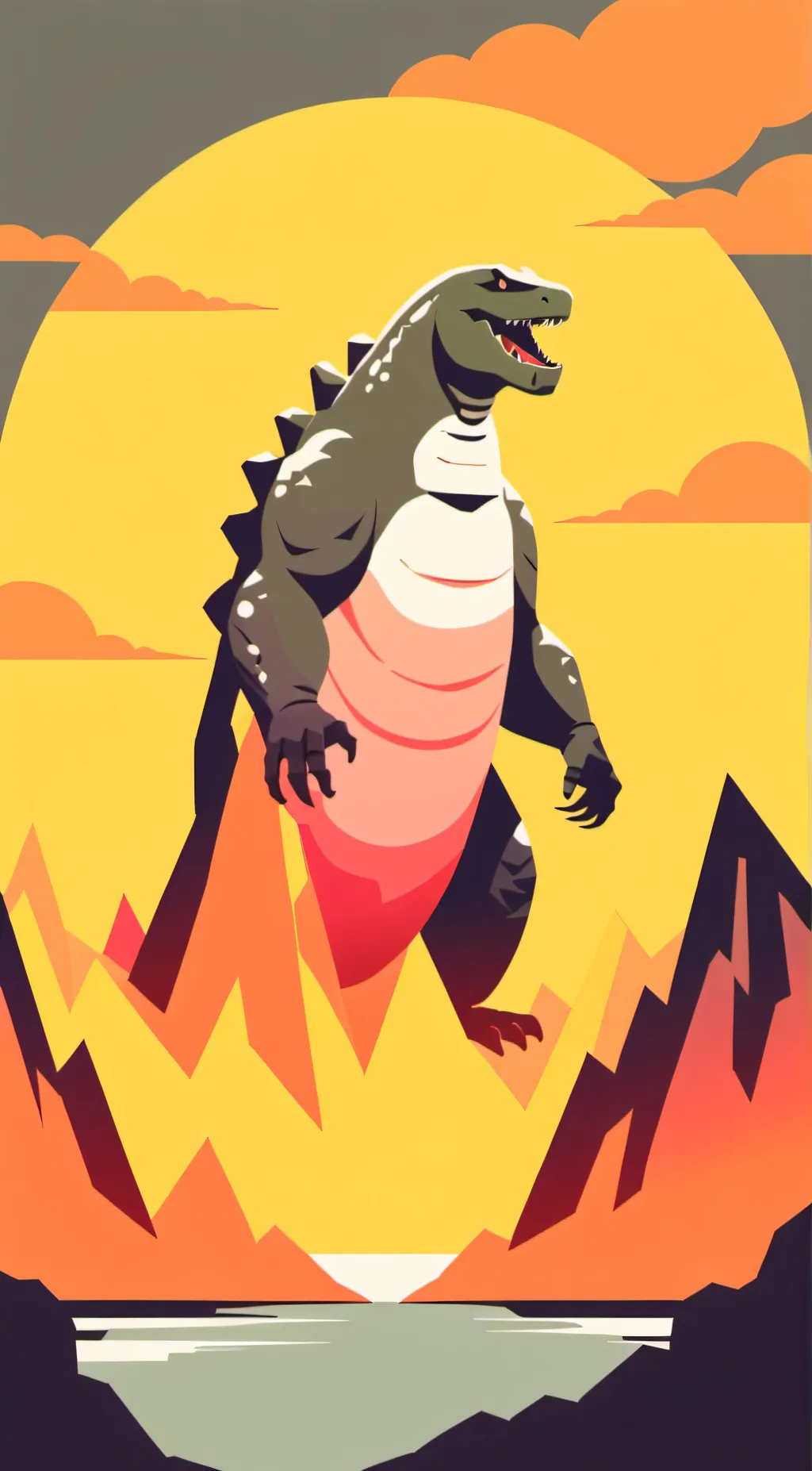 ai character: (Godzilla dies 😭) background