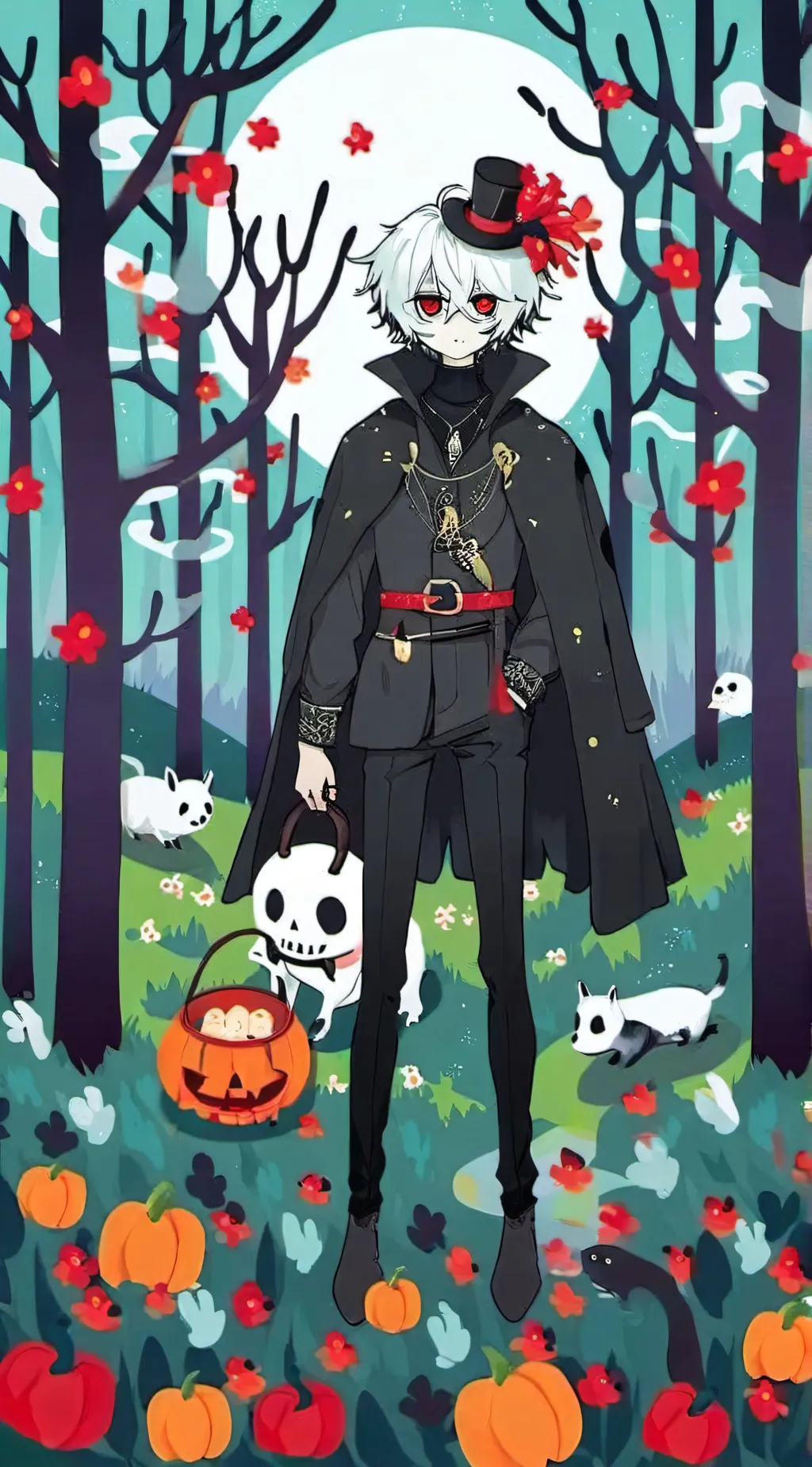 ai character: the spooky months background