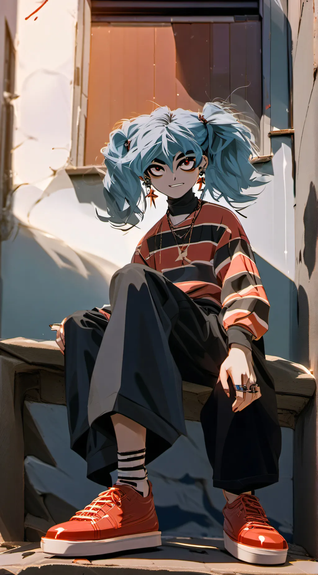 ai character: sally face 🐱 background