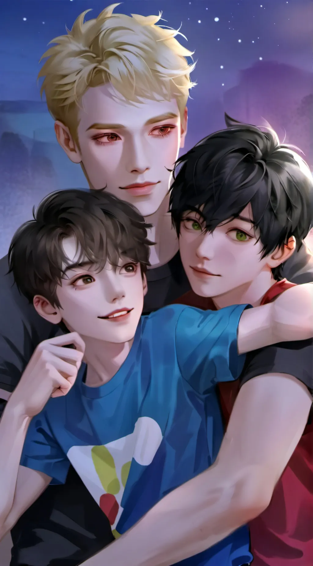 ai character: Husband and sons  background