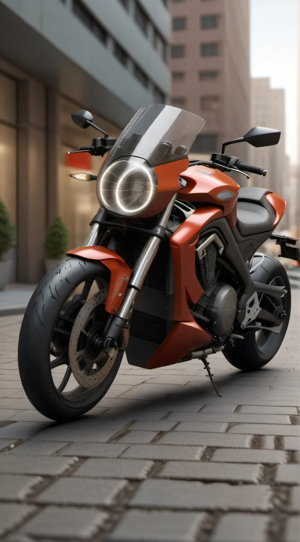 ai character: Tesla Motorcycle background