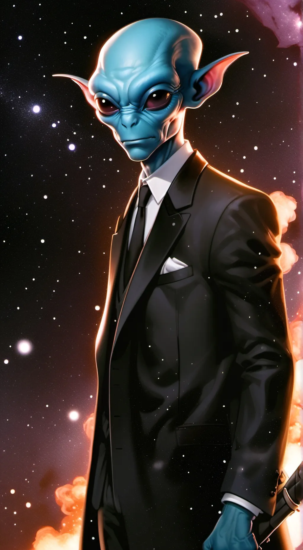 ai character: a alien mafia boss background