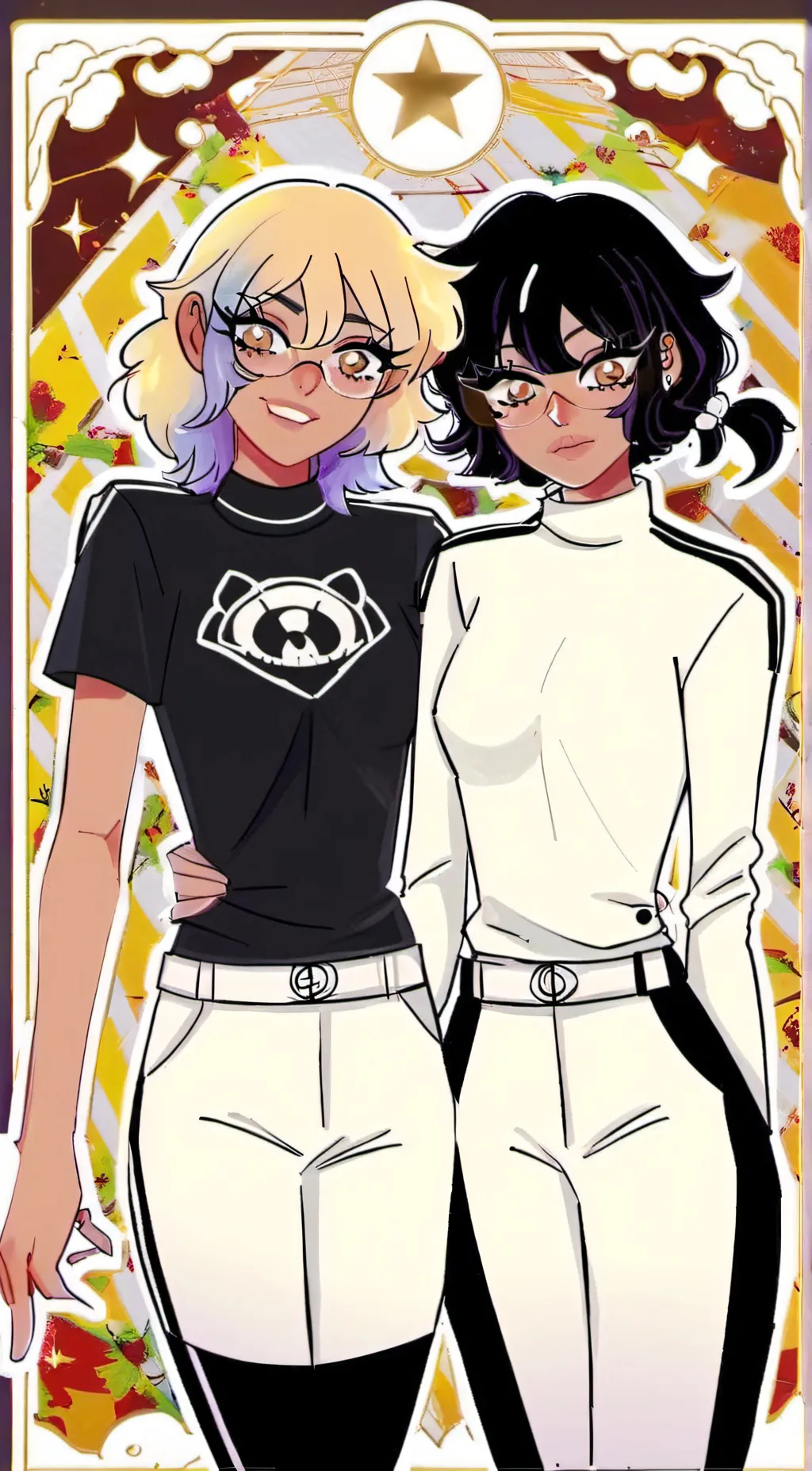 ai character: Enid and Wednesday background