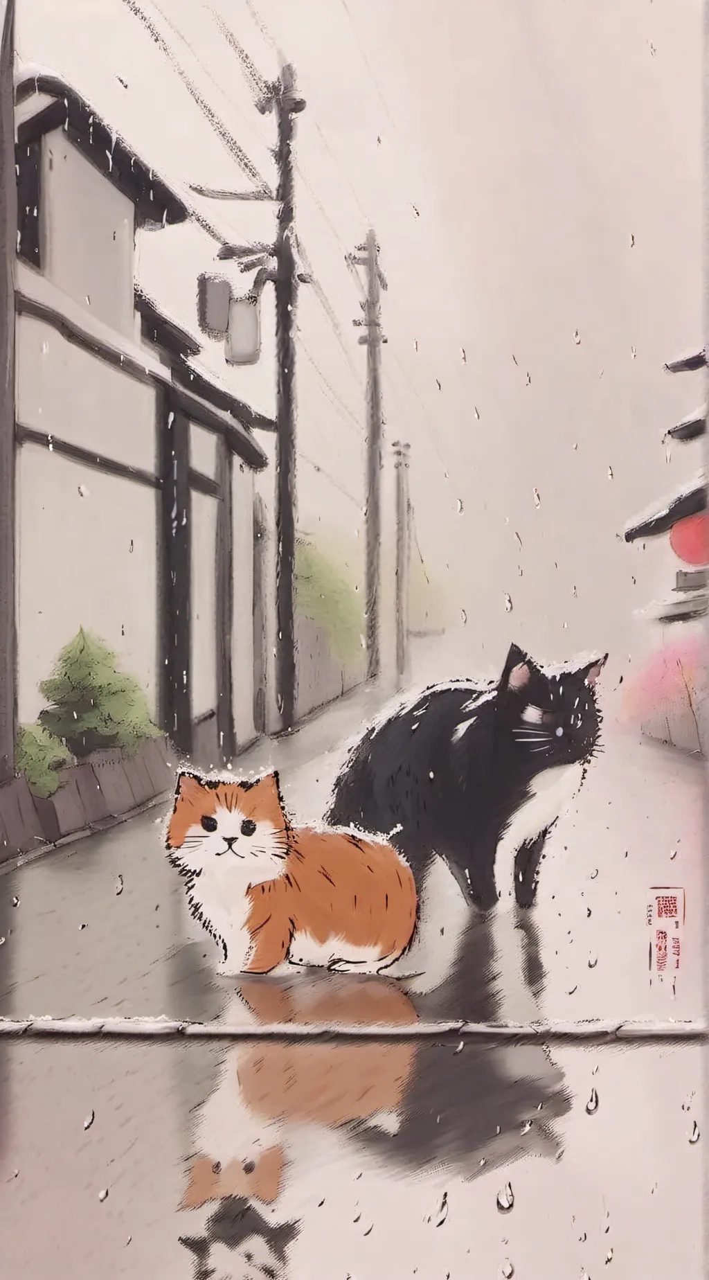 ai character: cats in Tokyo background