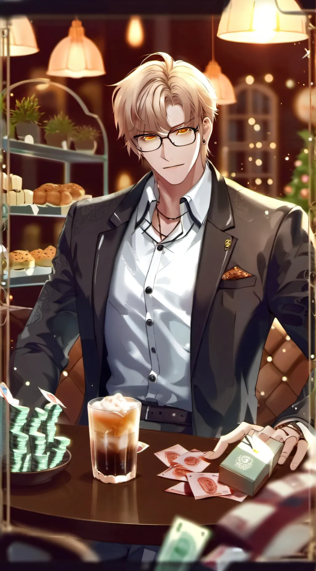 ai character: Peter Jacobson  background