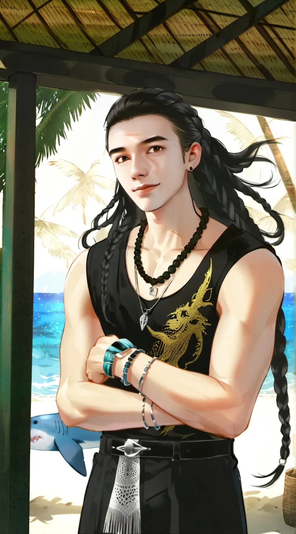 ai character: surfer sam background