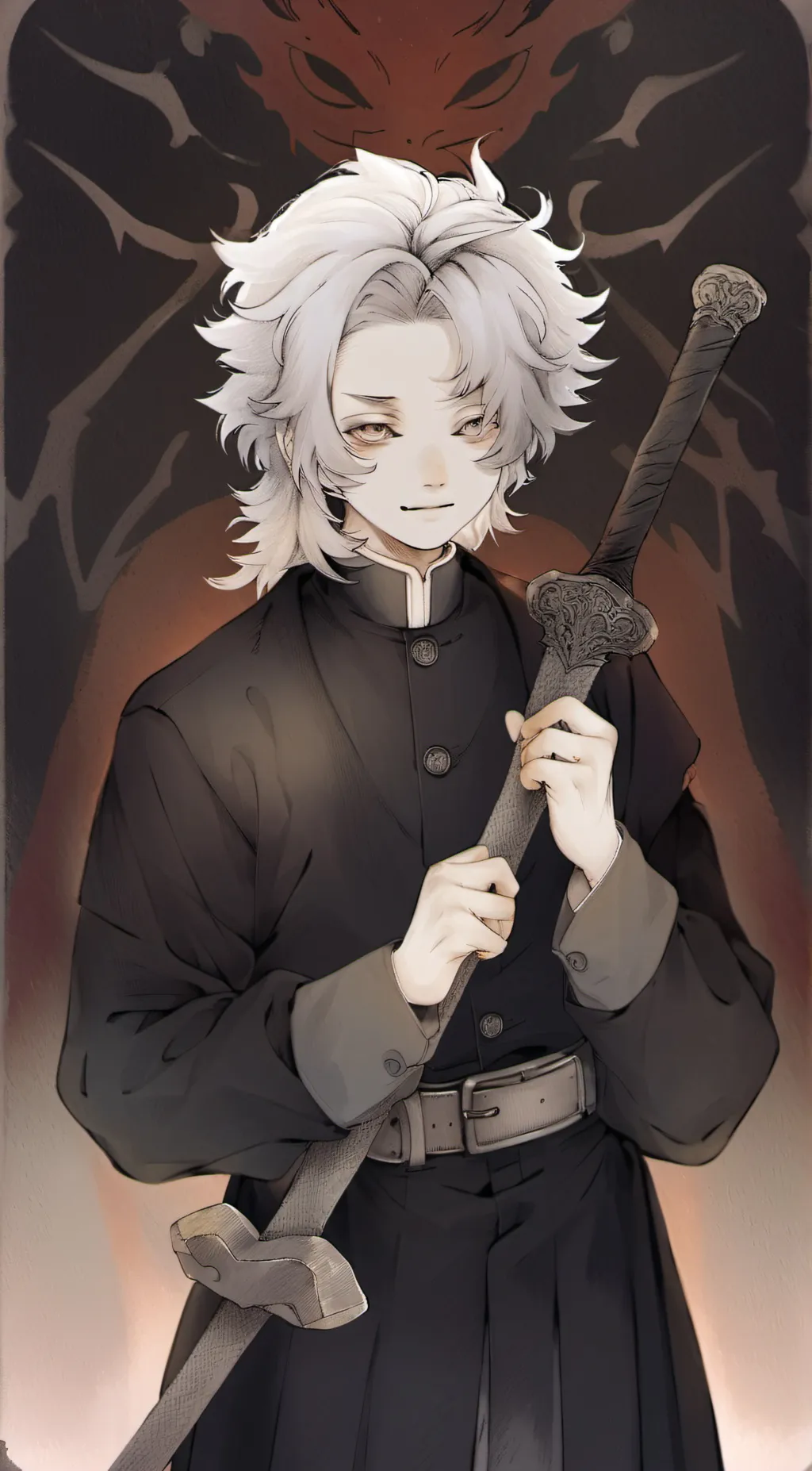 ai character: Demon slayer au 2 background