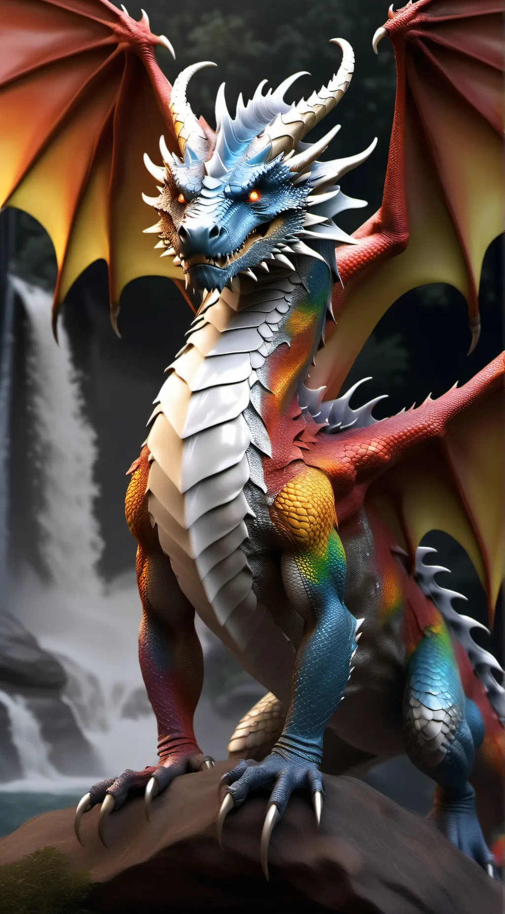 ai character: The rainbow dragon background