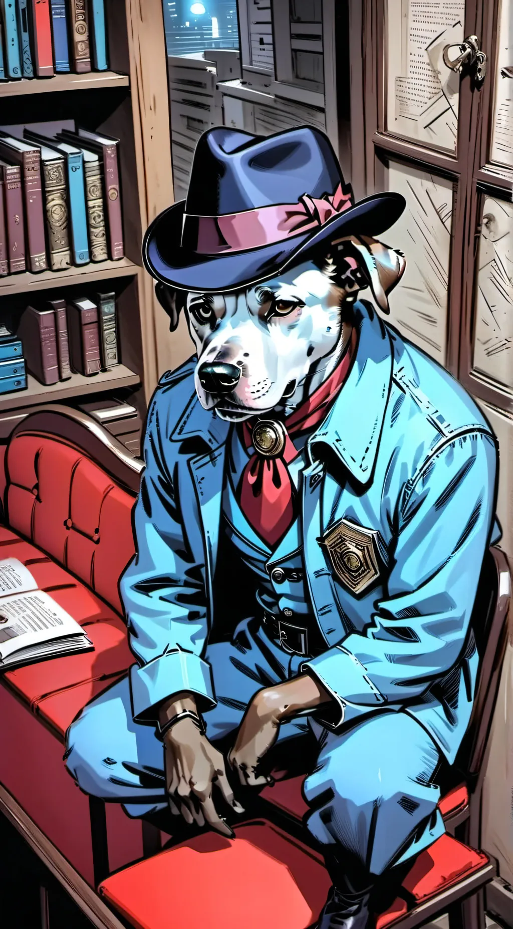 ai character: detective Dots background