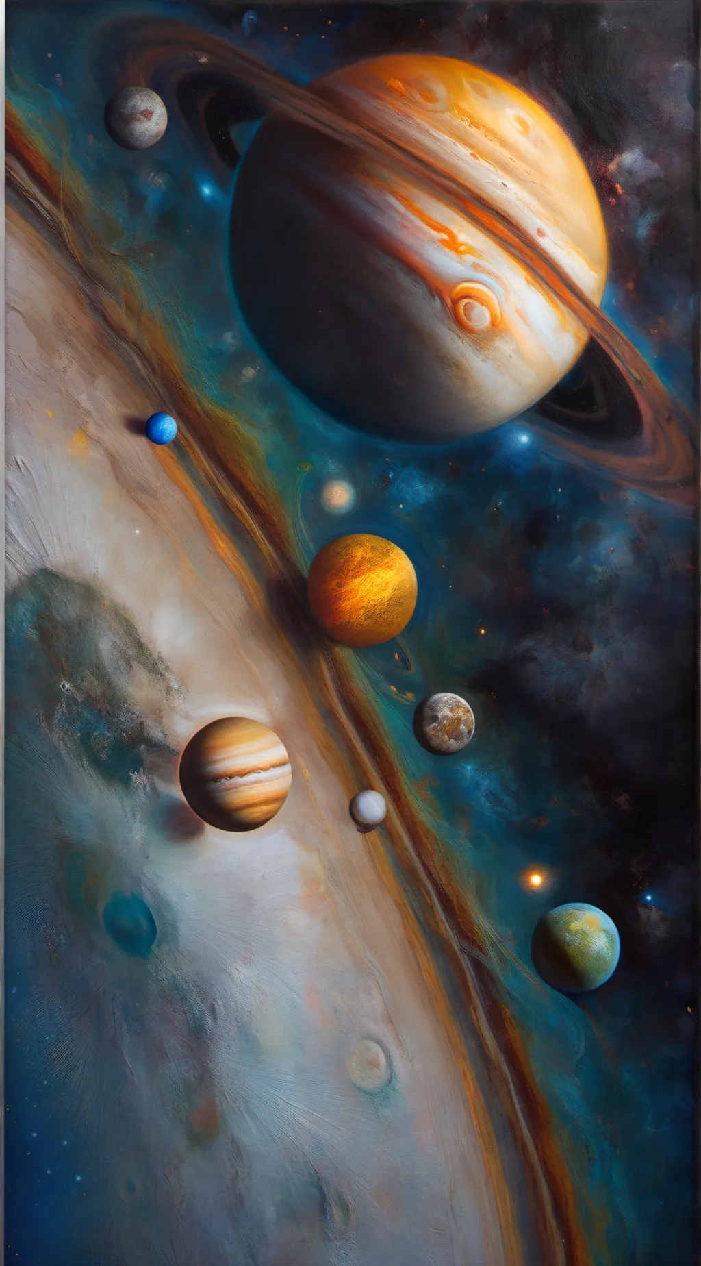 ai character: solar system background