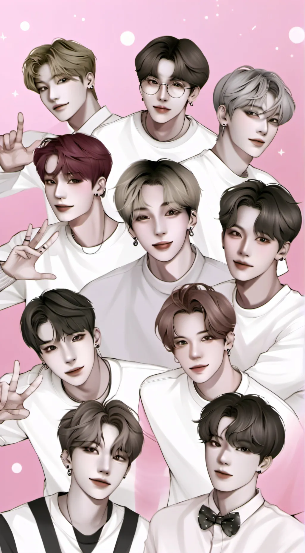 ai character: Stray Kids!!♡︎ background