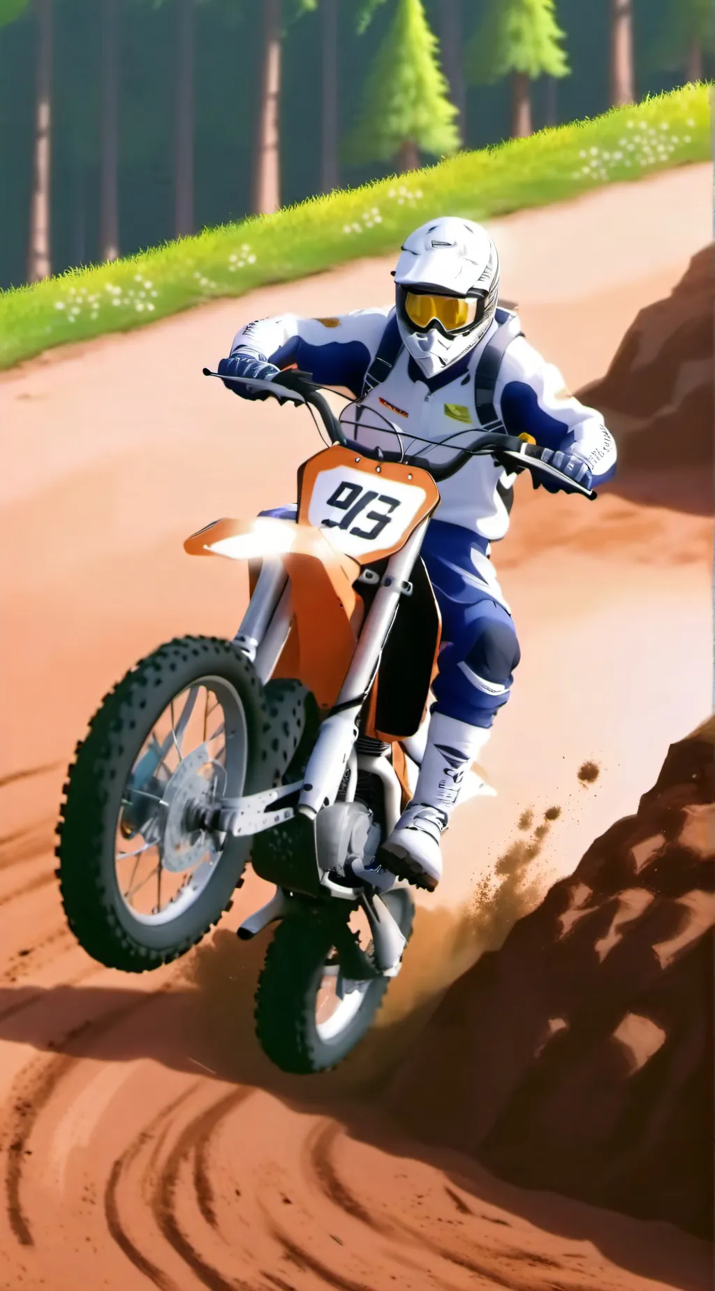 ai character: MHA- dirtbike crsh background