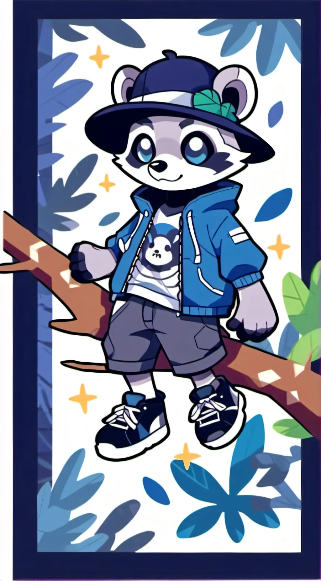 ai character: Rambley the racoon background