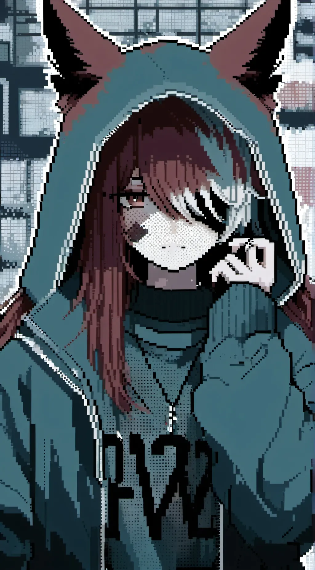 ai character: hh but pool background