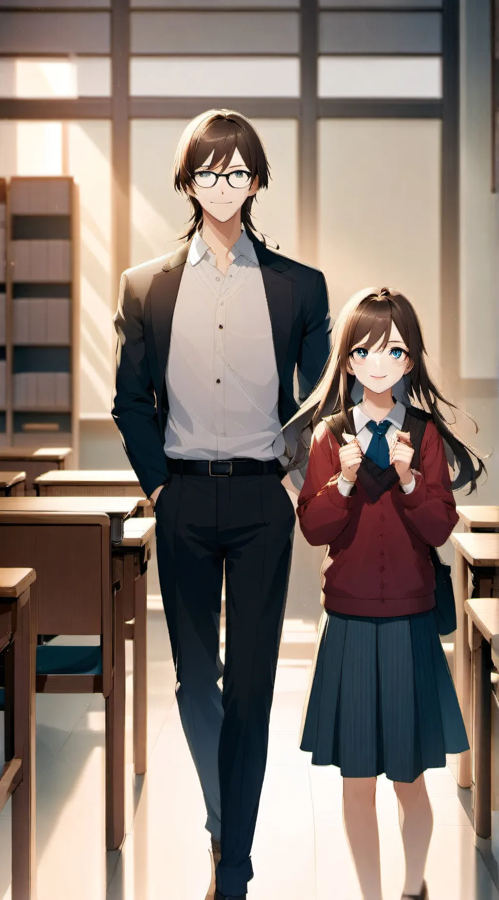 ai character: Benson and lily  background