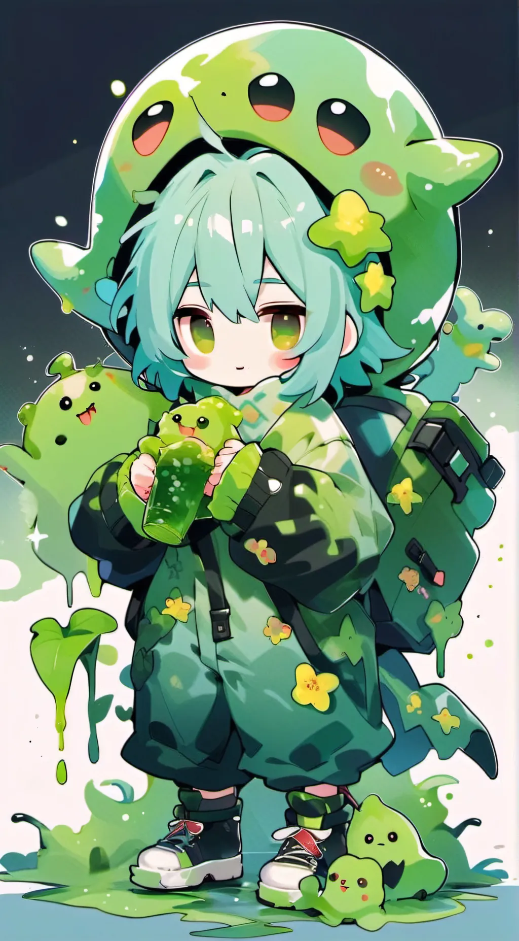 ai character: Slime girl  background