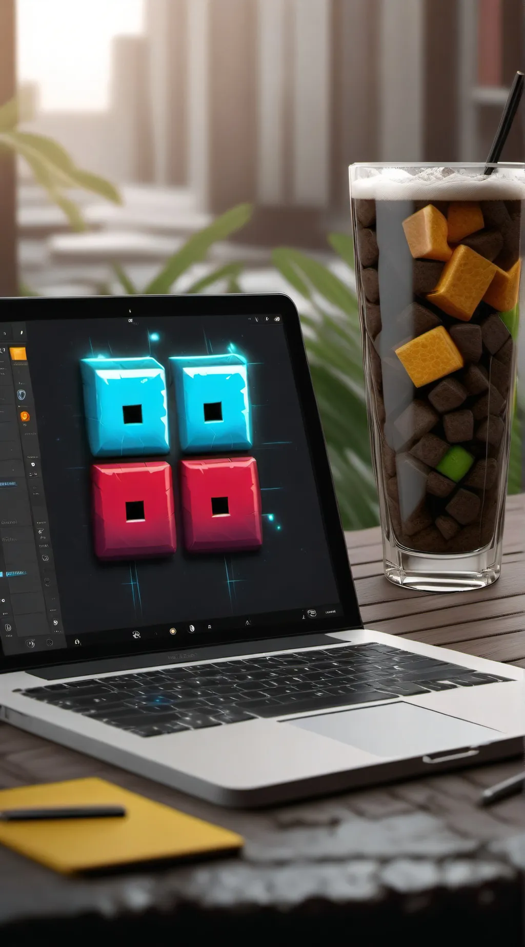 ai character: geometry dash heat background