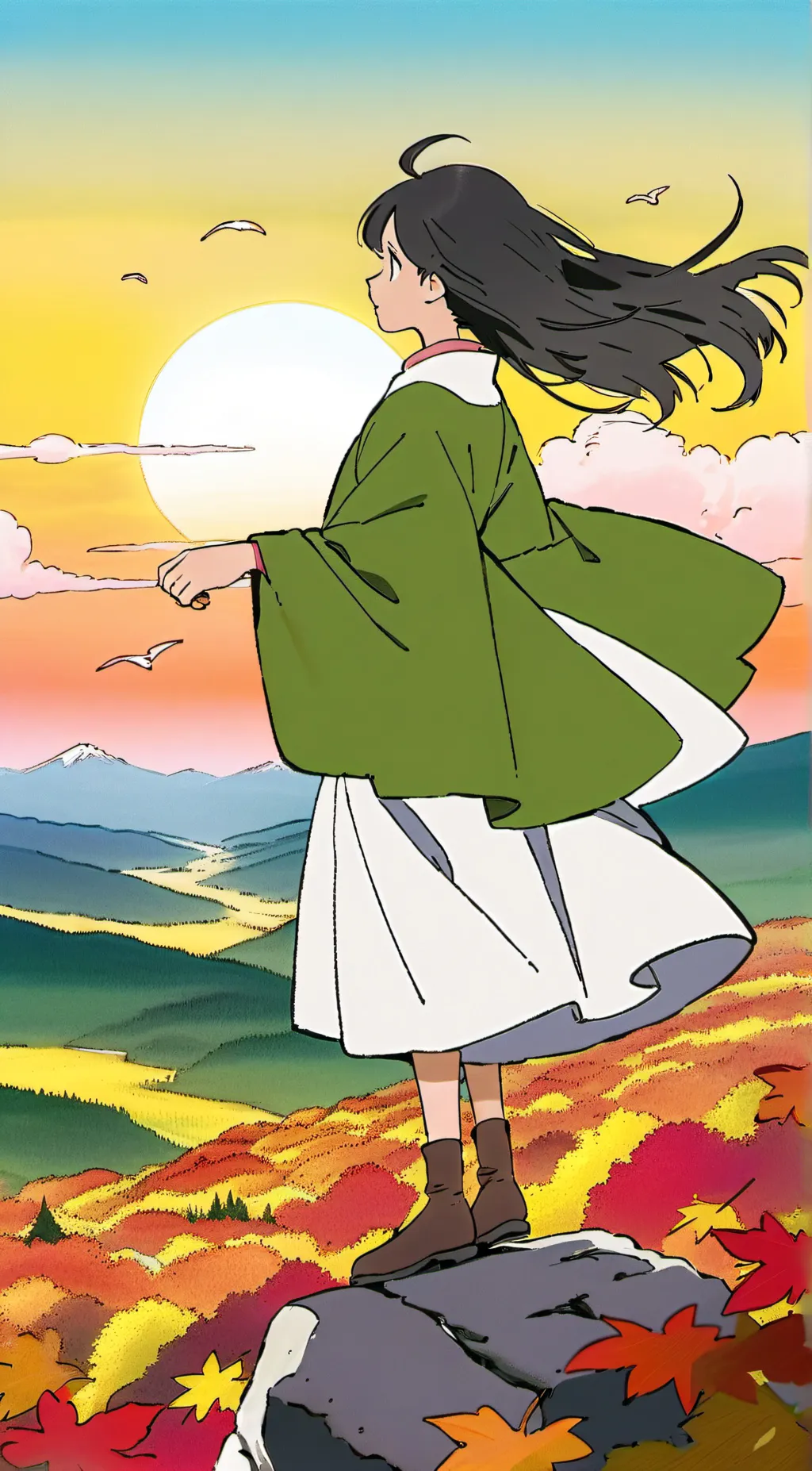 ai character: girl ig background