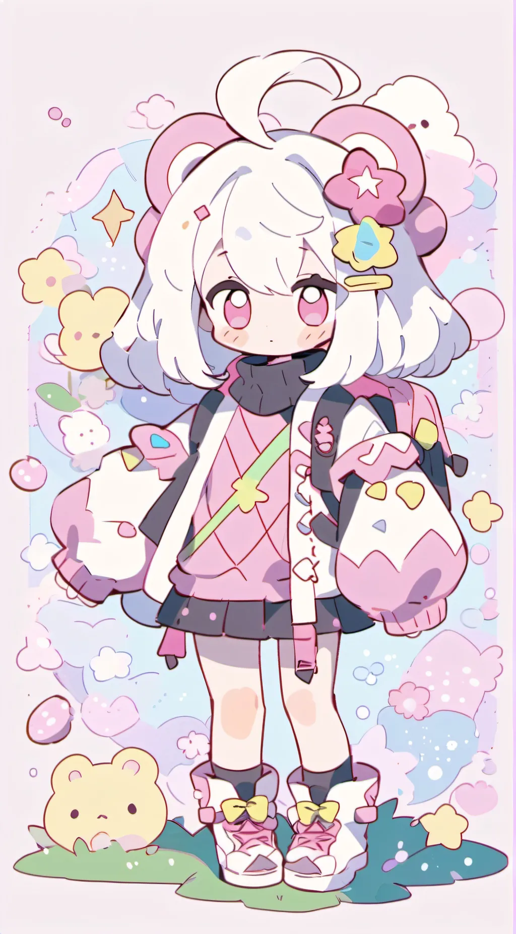 ai character: MHA  became chibi background