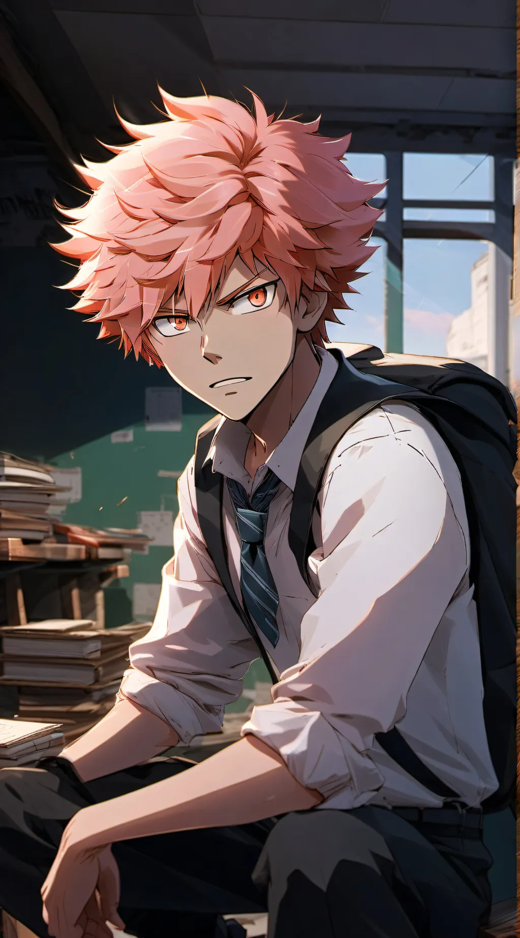 ai character: Bakugo  background