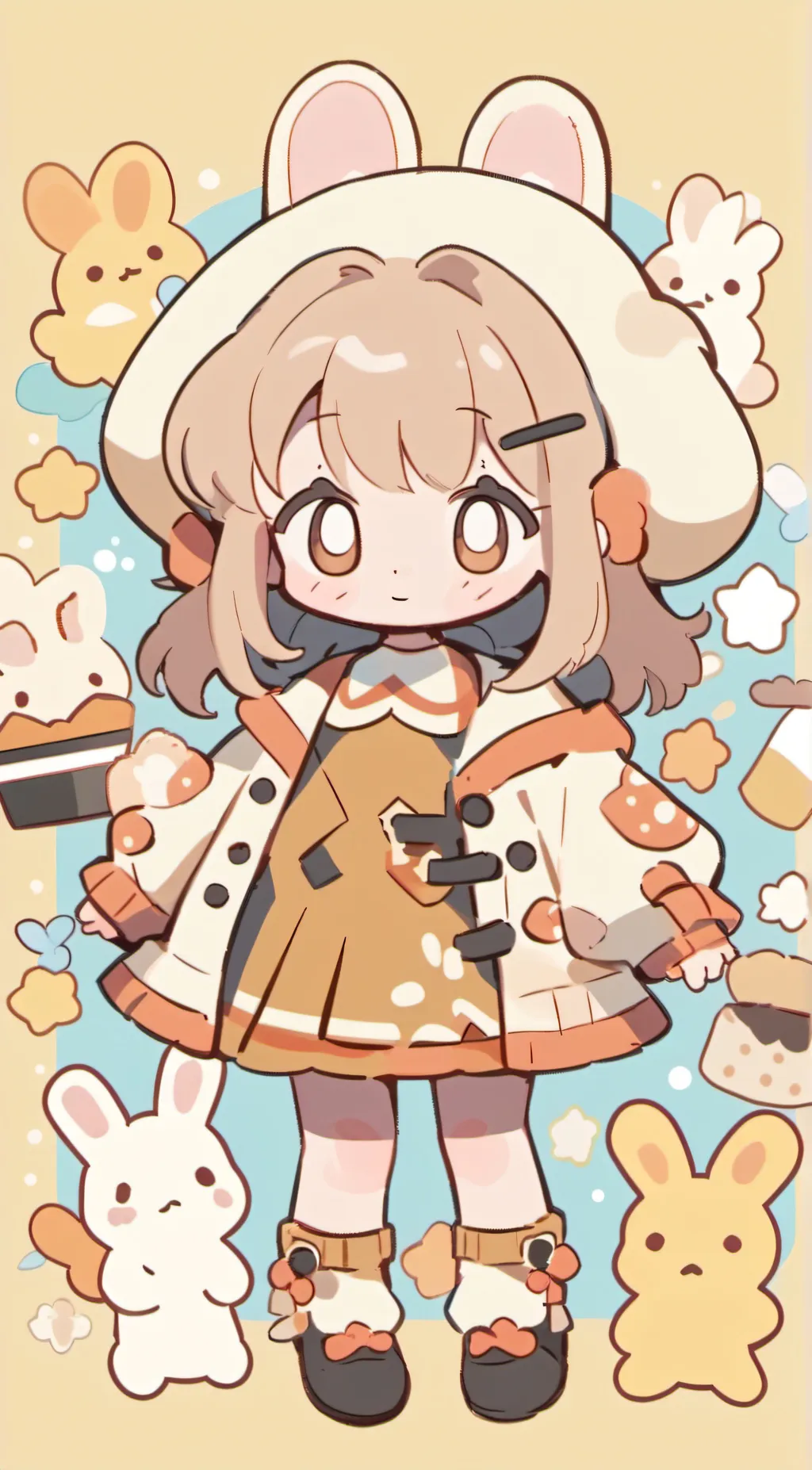 ai character: emmma/Mr Bunny background