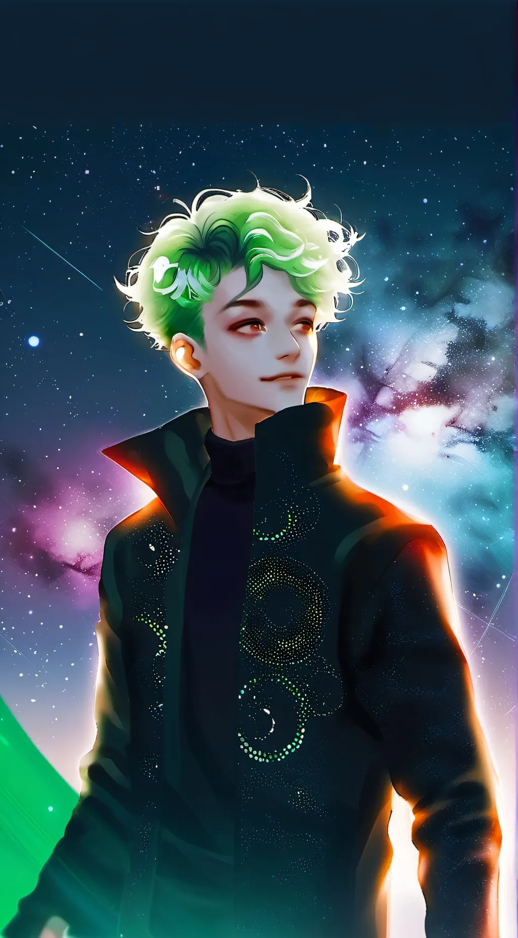 ai character: Green background