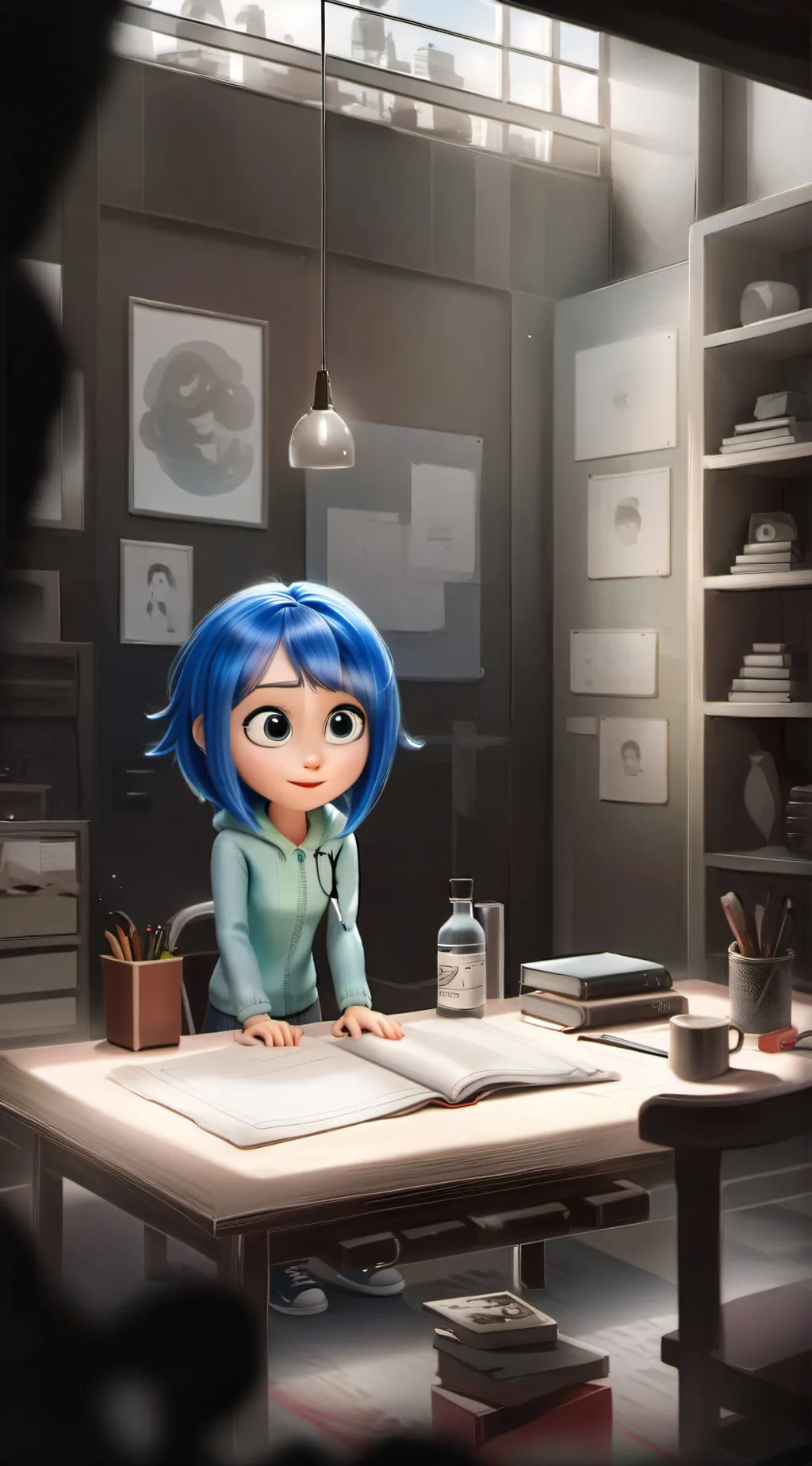 ai character: sadness background