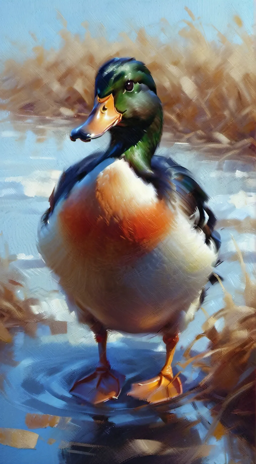 ai character: a duck (he knows) background