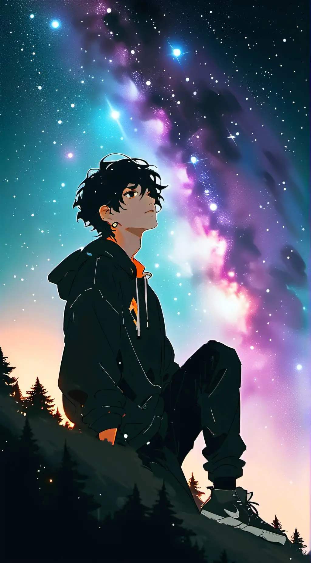 ai character: Rain background