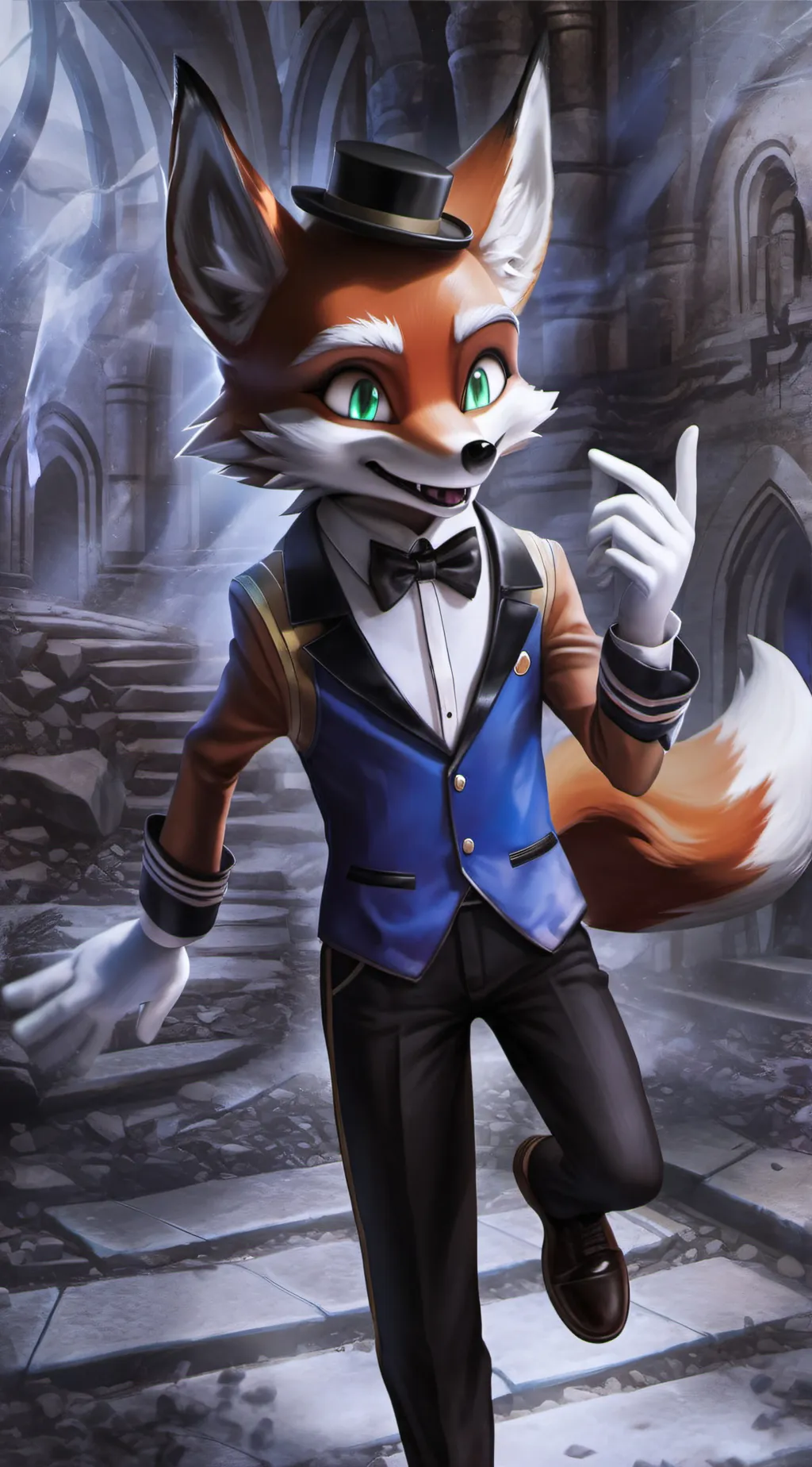 ai character: Tails the fox background