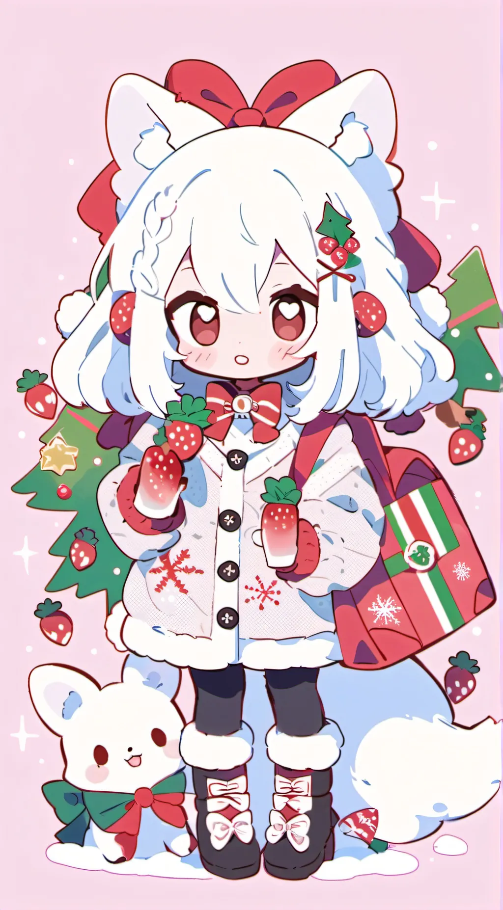 ai character: strawberry cream c background