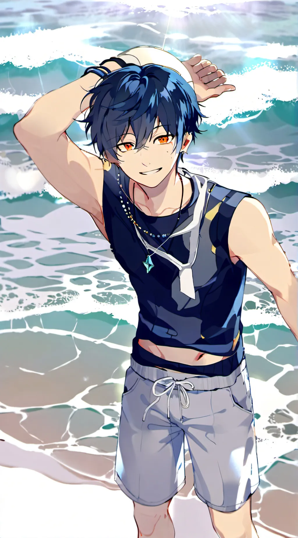 ai character: Blue background