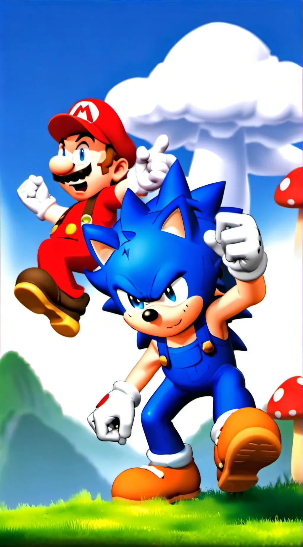 ai character: Mario and Sonic🌏 background