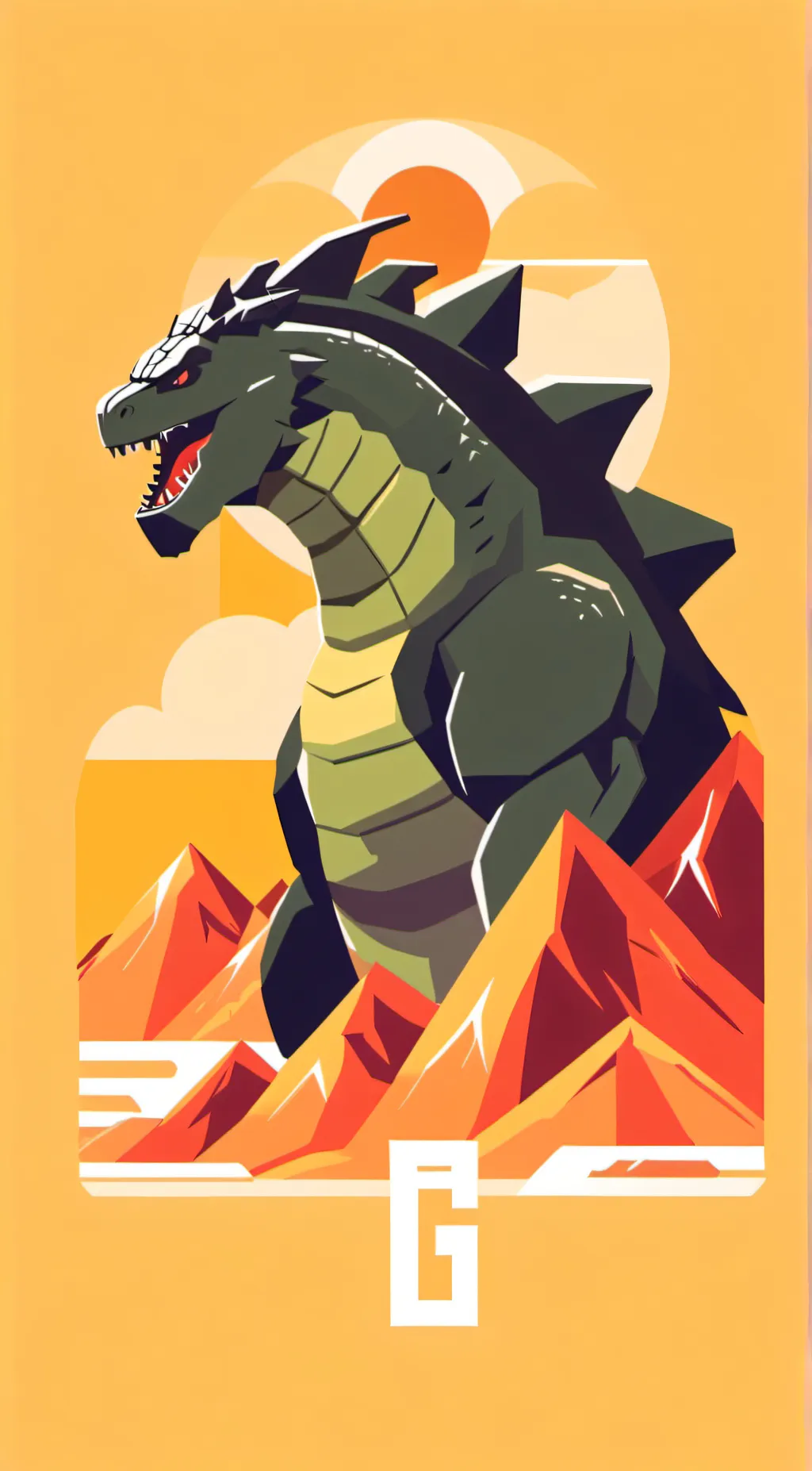 ai character: (Godzilla) background