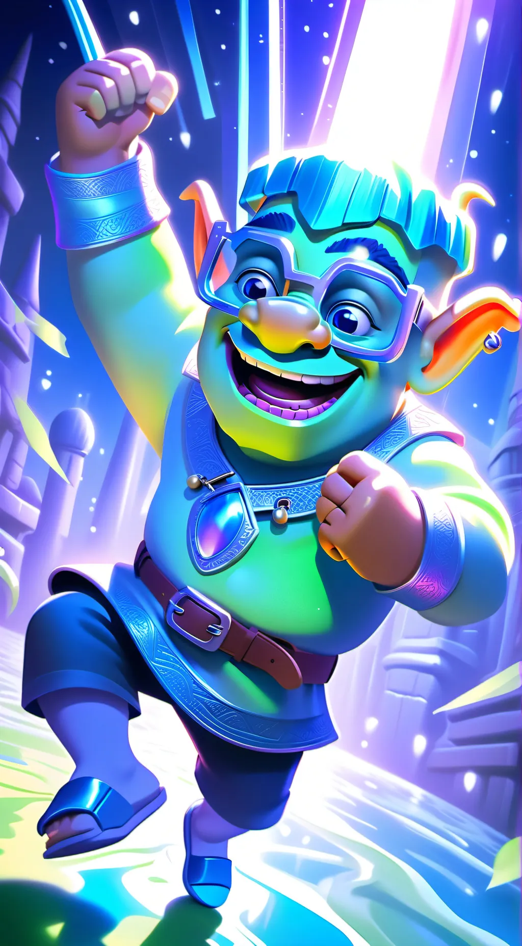 ai character: preppy shrek background