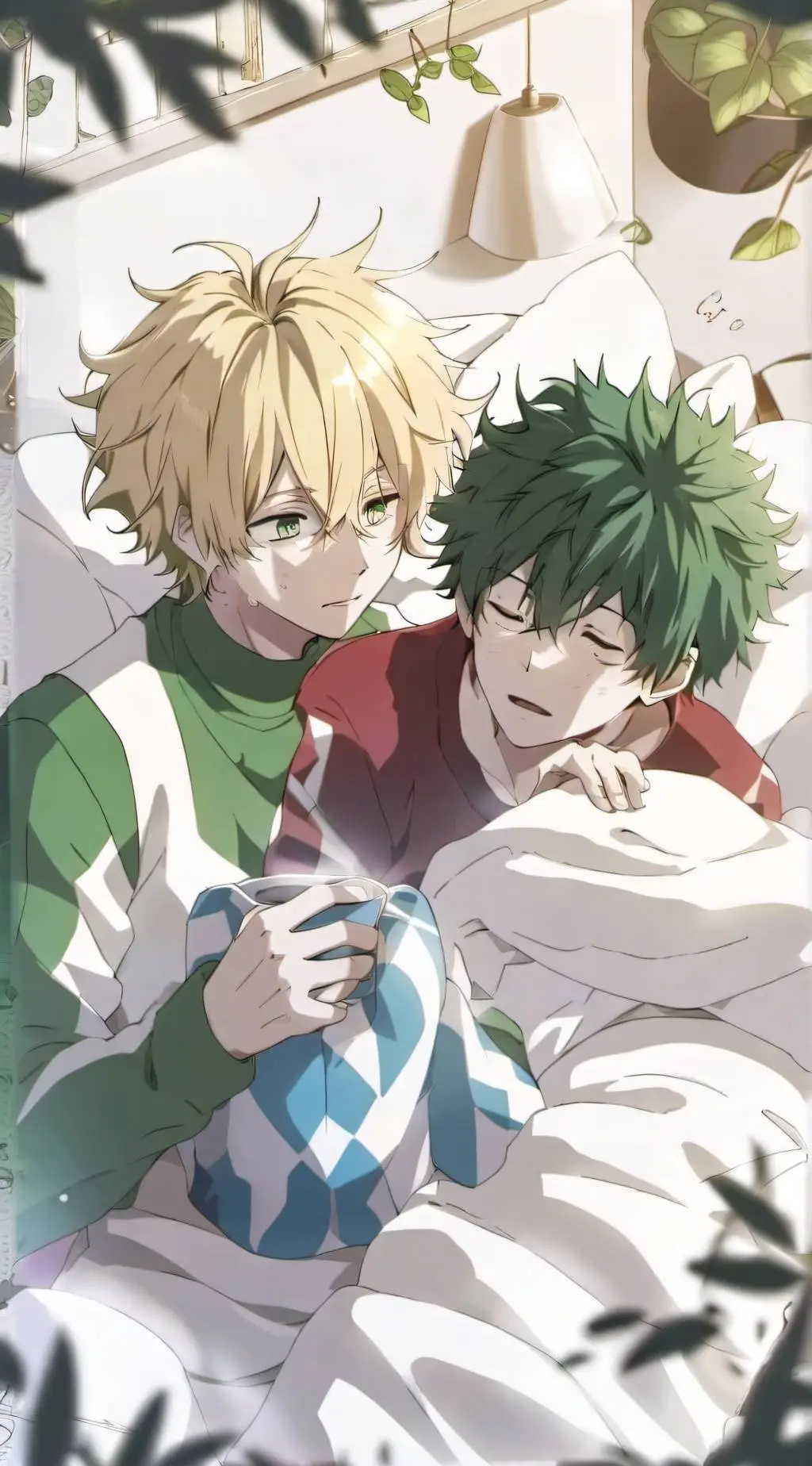 ai character: kacchan and deku background