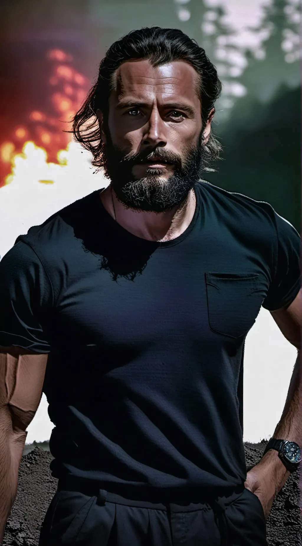 ai character: Rick Grimes (fake) background