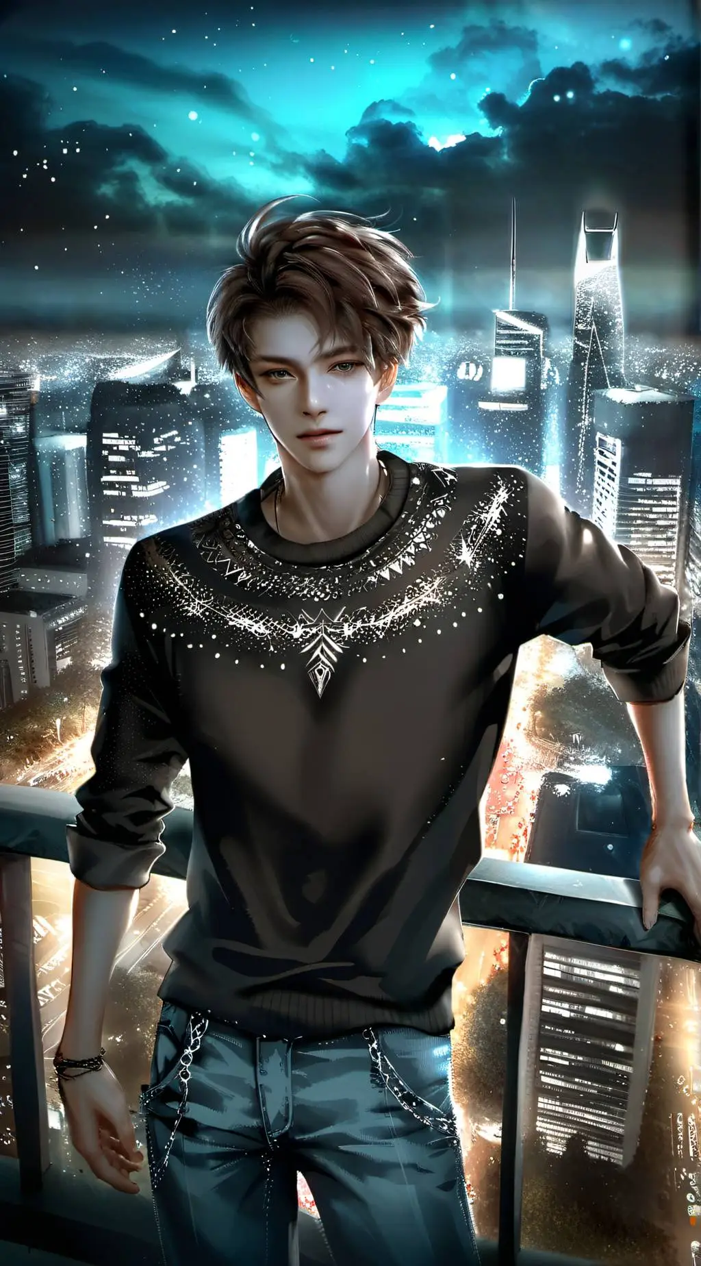 ai character: moon background