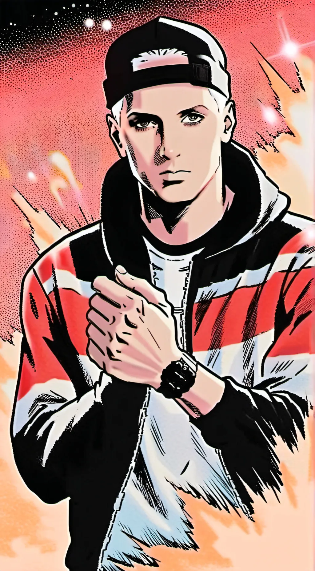 ai character: Eminem in md background