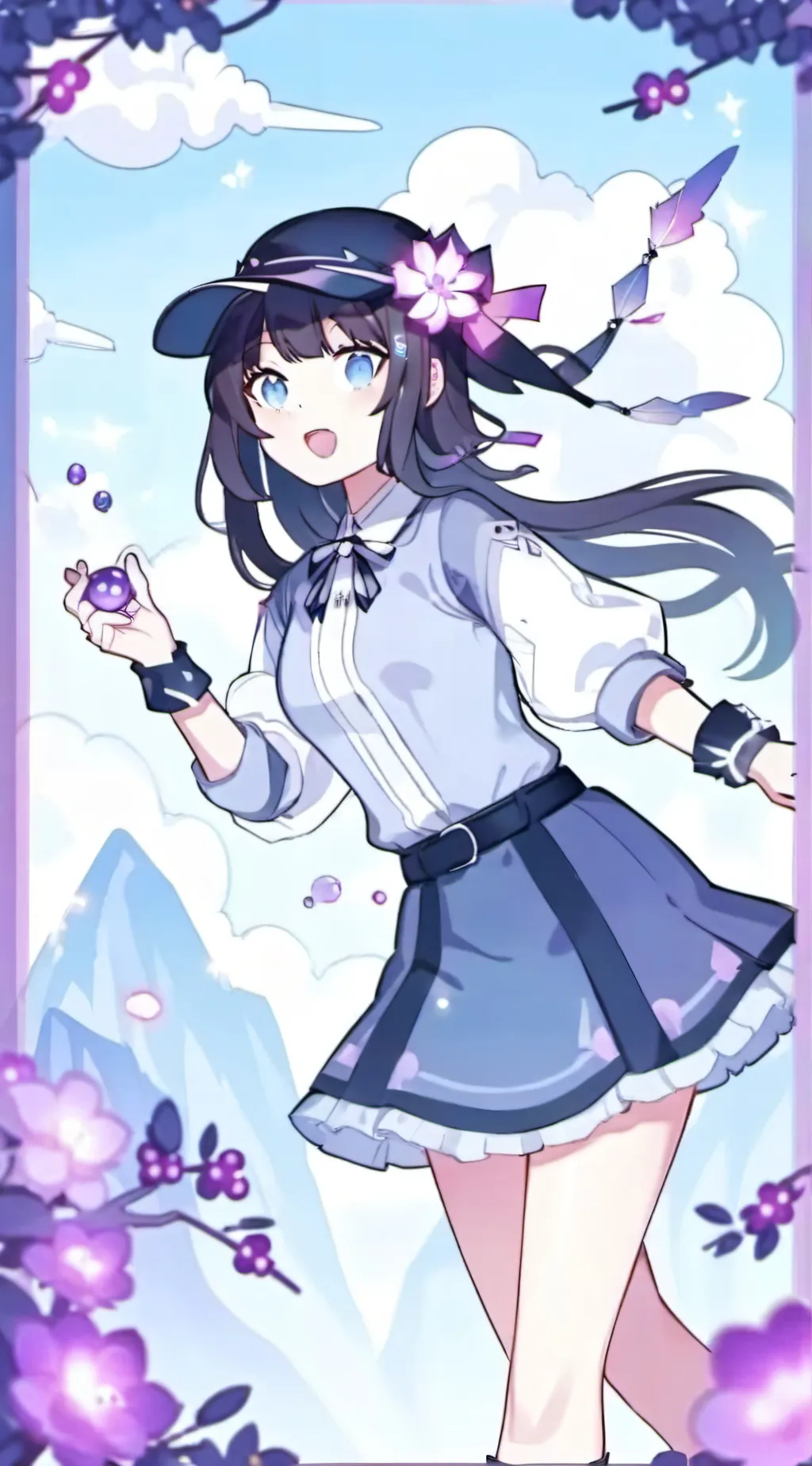 ai character: Violet background