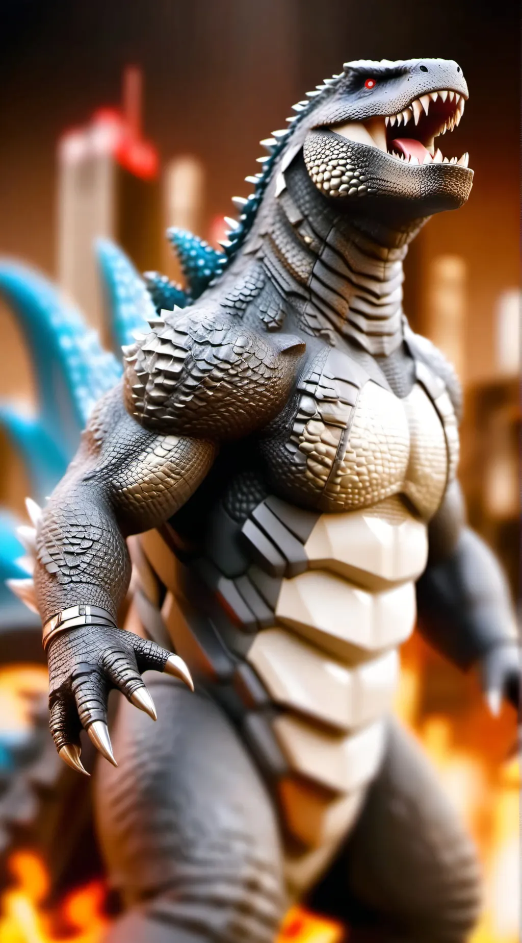 ai character: Godzilla 2014(bule background