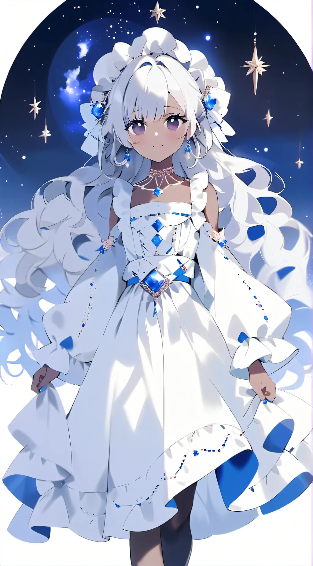 ai character: Galixy background