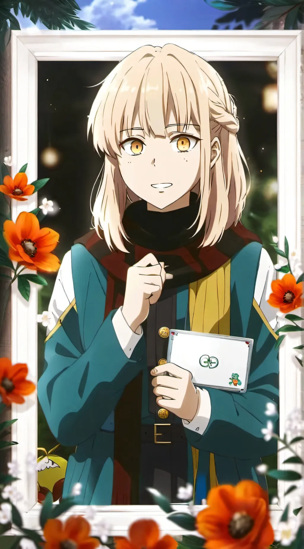 ai character: MHA toga and deku background