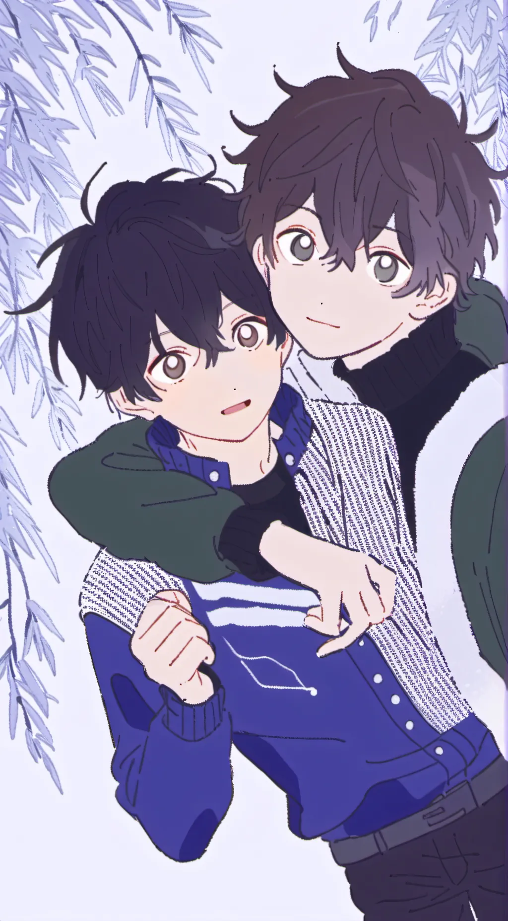 ai character: Asher and Jake  background