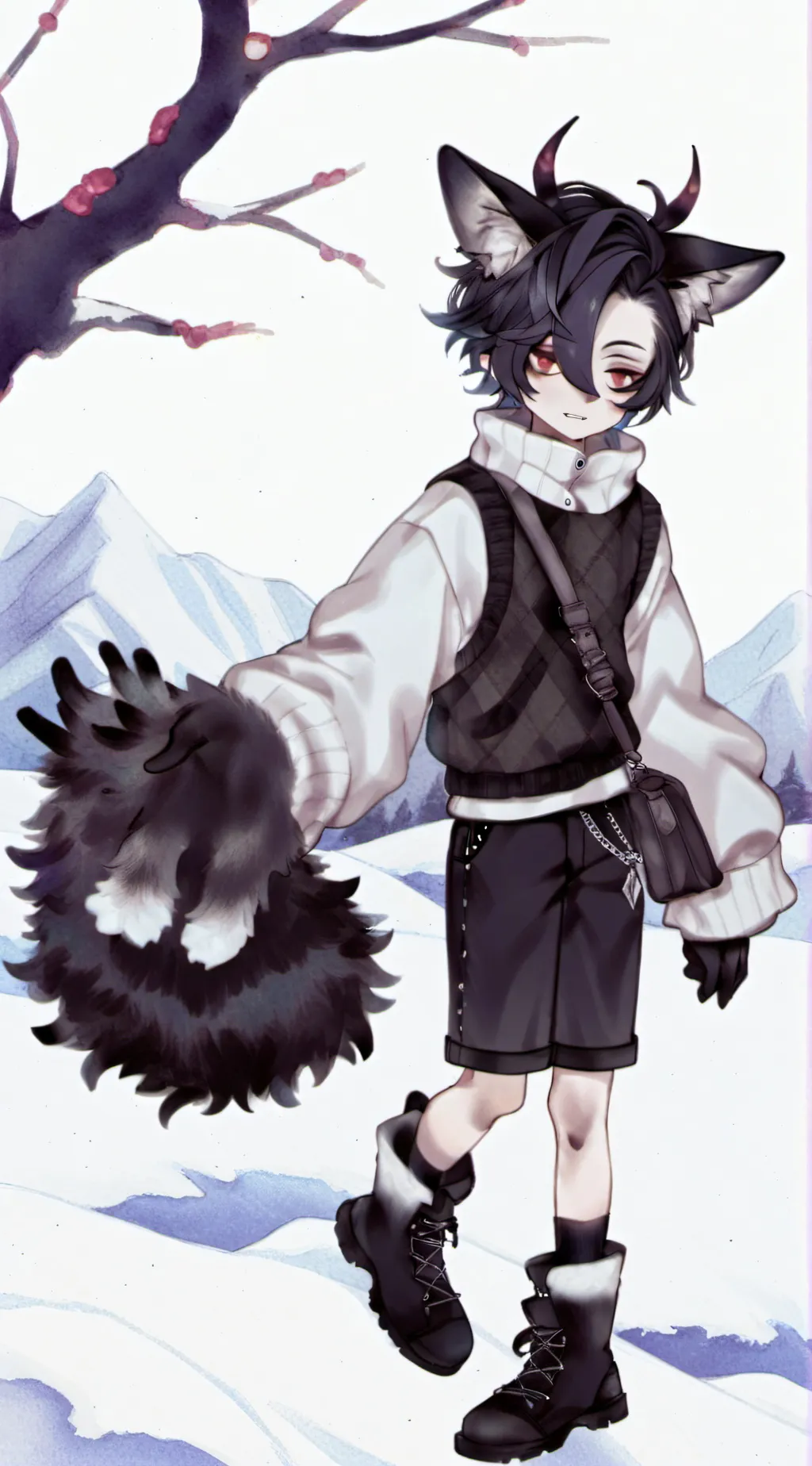 ai character: Grey background