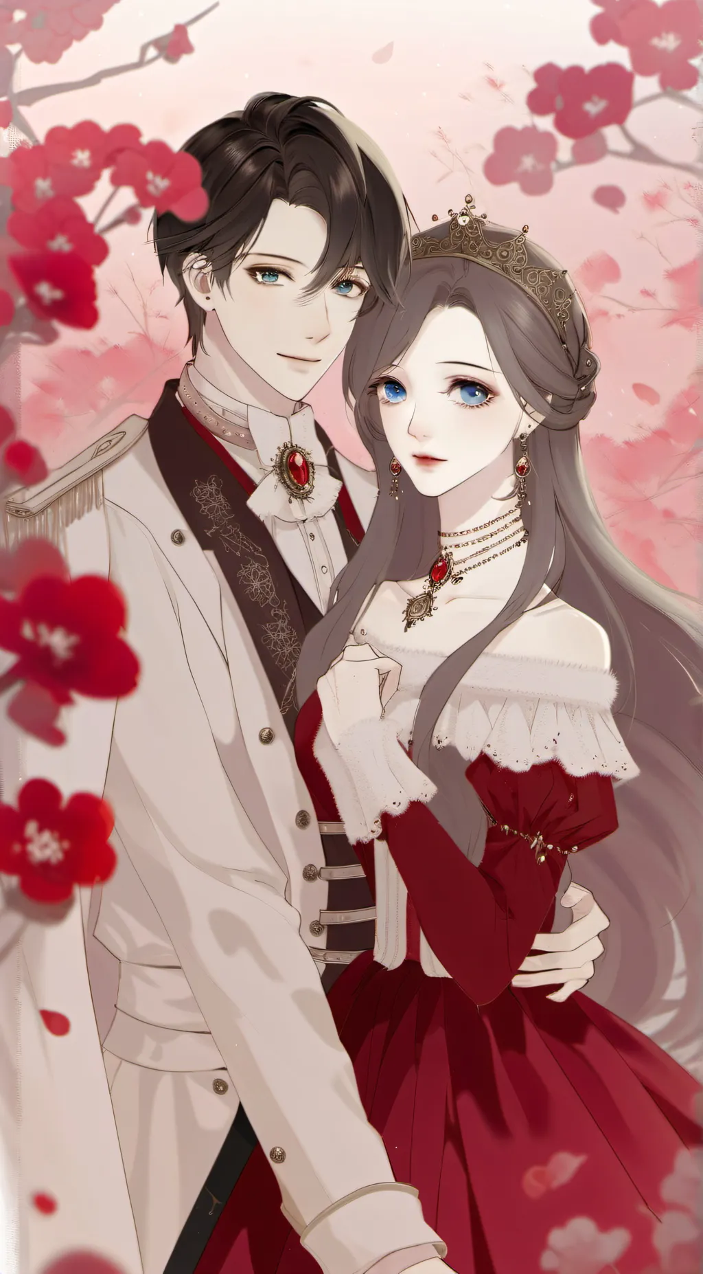 ai character: Queen and king  background