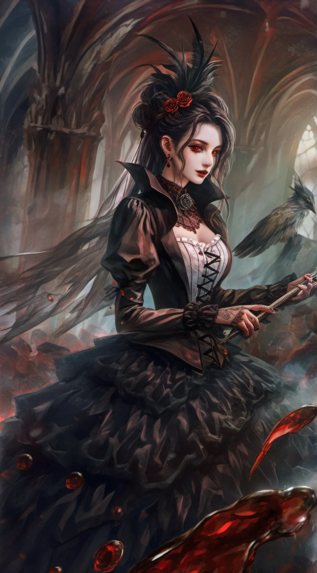 ai character: Lila vamp background