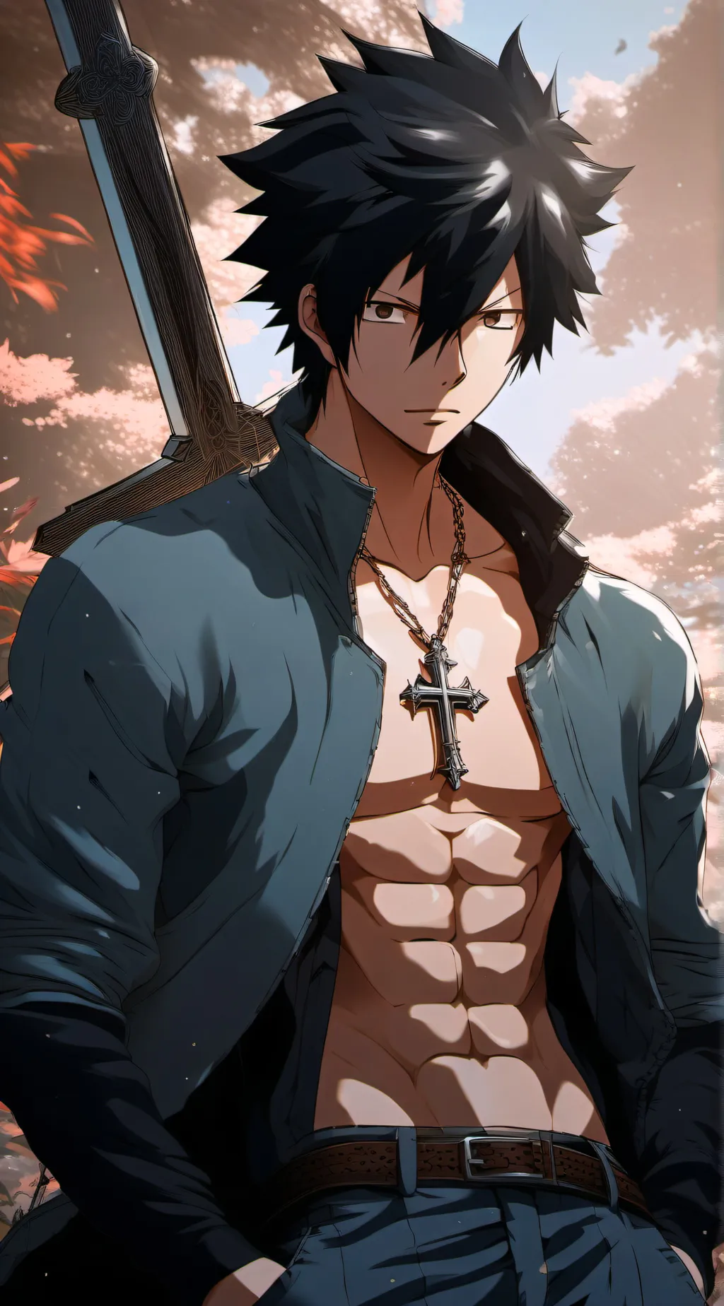 ai character: Gray fullbuster  background